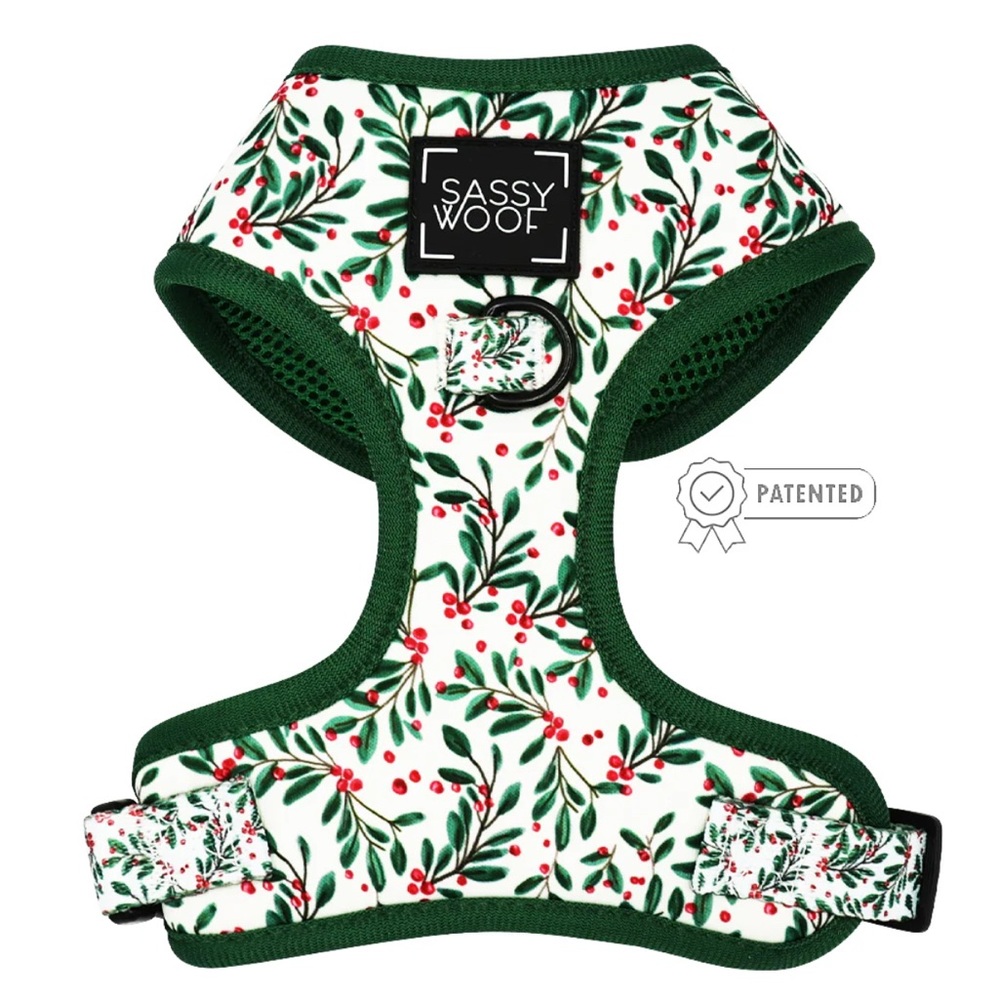 Sassy Woof - Under the Mistletoe, Adjustable Dog Harness